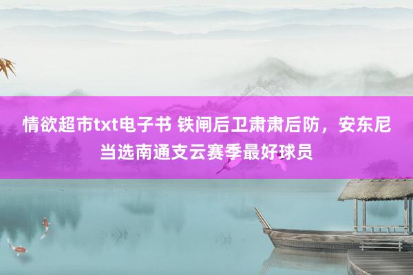 情欲超市txt电子书 铁闸后卫肃肃后防，安东尼当选南通支云赛季最好球员
