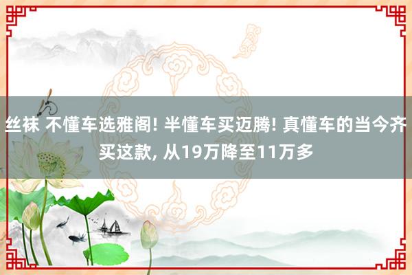 丝袜 不懂车选雅阁! 半懂车买迈腾! 真懂车的当今齐买这款， 从19万降至11万多
