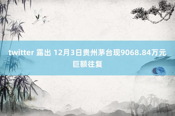 twitter 露出 12月3日贵州茅台现9068.84万元巨额往复