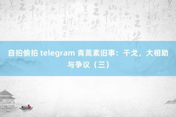 自拍偷拍 telegram 青蒿素旧事：干戈，大相助与争议（三）