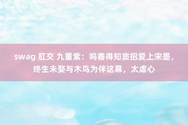 swag 肛交 九重紫：呜善得知窦招爱上宋墨，终生未娶与木鸟为伴这幕，太虐心