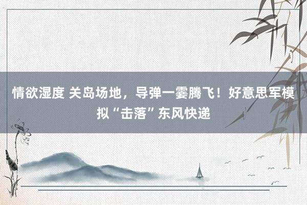 情欲湿度 关岛场地，导弹一霎腾飞！好意思军模拟“击落”东风快递