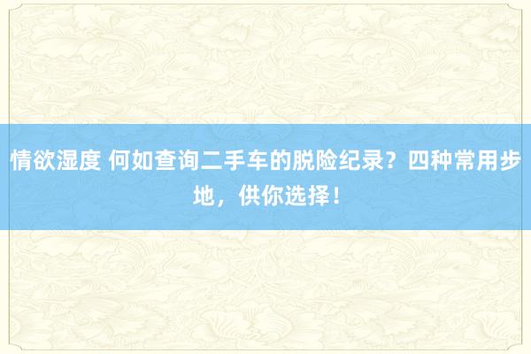 情欲湿度 何如查询二手车的脱险纪录？四种常用步地，供你选择！