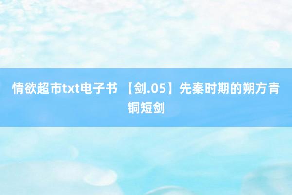 情欲超市txt电子书 【剑.05】先秦时期的朔方青铜短剑