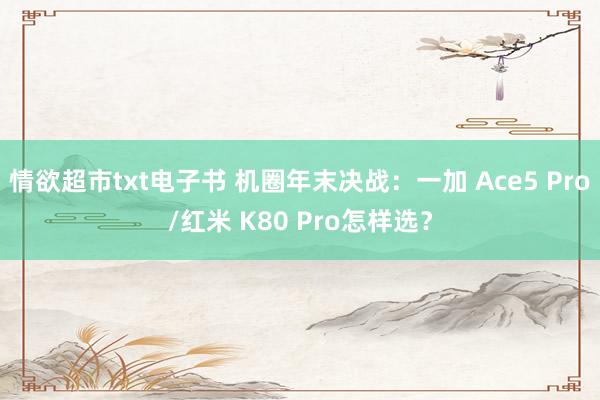 情欲超市txt电子书 机圈年末决战：一加 Ace5 Pro/红米 K80 Pro怎样选？