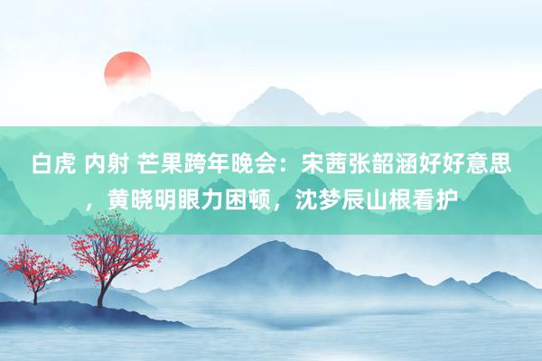 白虎 内射 芒果跨年晚会：宋茜张韶涵好好意思，黄晓明眼力困顿，沈梦辰山根看护