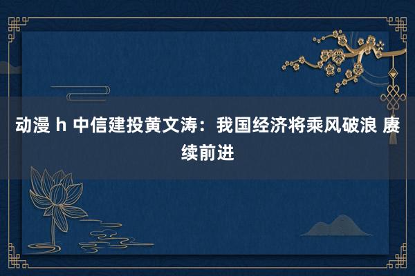 动漫 h 中信建投黄文涛：我国经济将乘风破浪 赓续前进