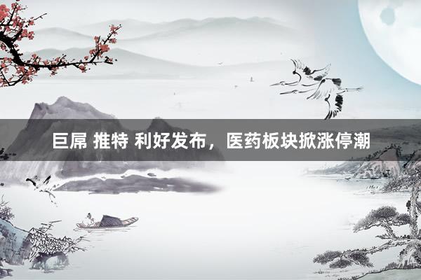 巨屌 推特 利好发布，医药板块掀涨停潮
