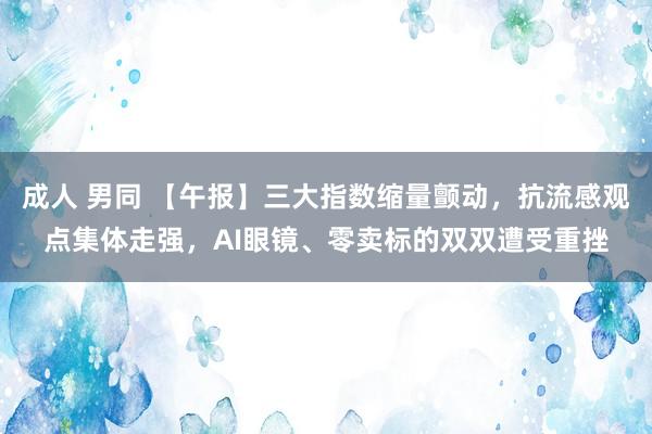 成人 男同 【午报】三大指数缩量颤动，抗流感观点集体走强，AI眼镜、零卖标的双双遭受重挫
