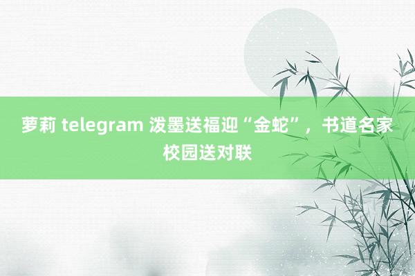 萝莉 telegram 泼墨送福迎“金蛇”，书道名家校园送对联