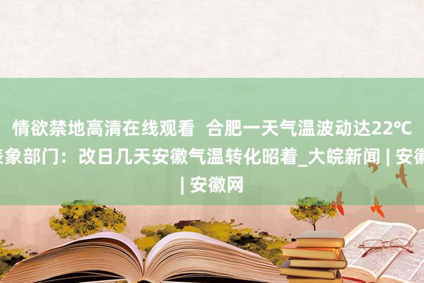 情欲禁地高清在线观看 ﻿ 合肥一天气温波动达22℃  表象部门：改日几天安徽气温转化昭着_大皖新闻 | 安徽网