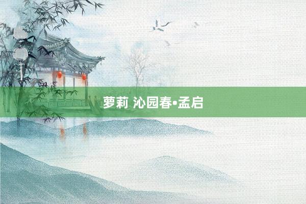 萝莉 沁园春•孟启
