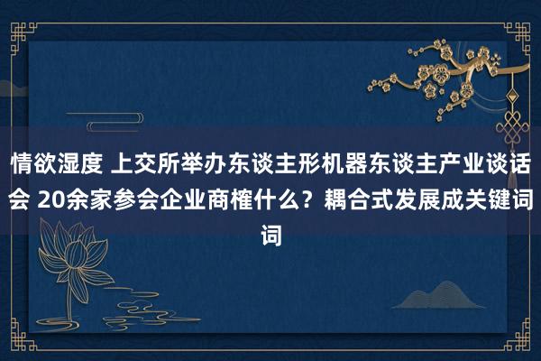 情欲湿度 上交所举办东谈主形机器东谈主产业谈话会 20余家参会企业商榷什么？耦合式发展成关键词
