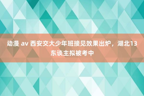 动漫 av 西安交大少年班接见效果出炉，湖北13东谈主拟被考中