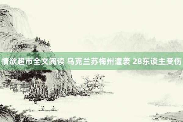 情欲超市全文阅读 乌克兰苏梅州遭袭 28东谈主受伤